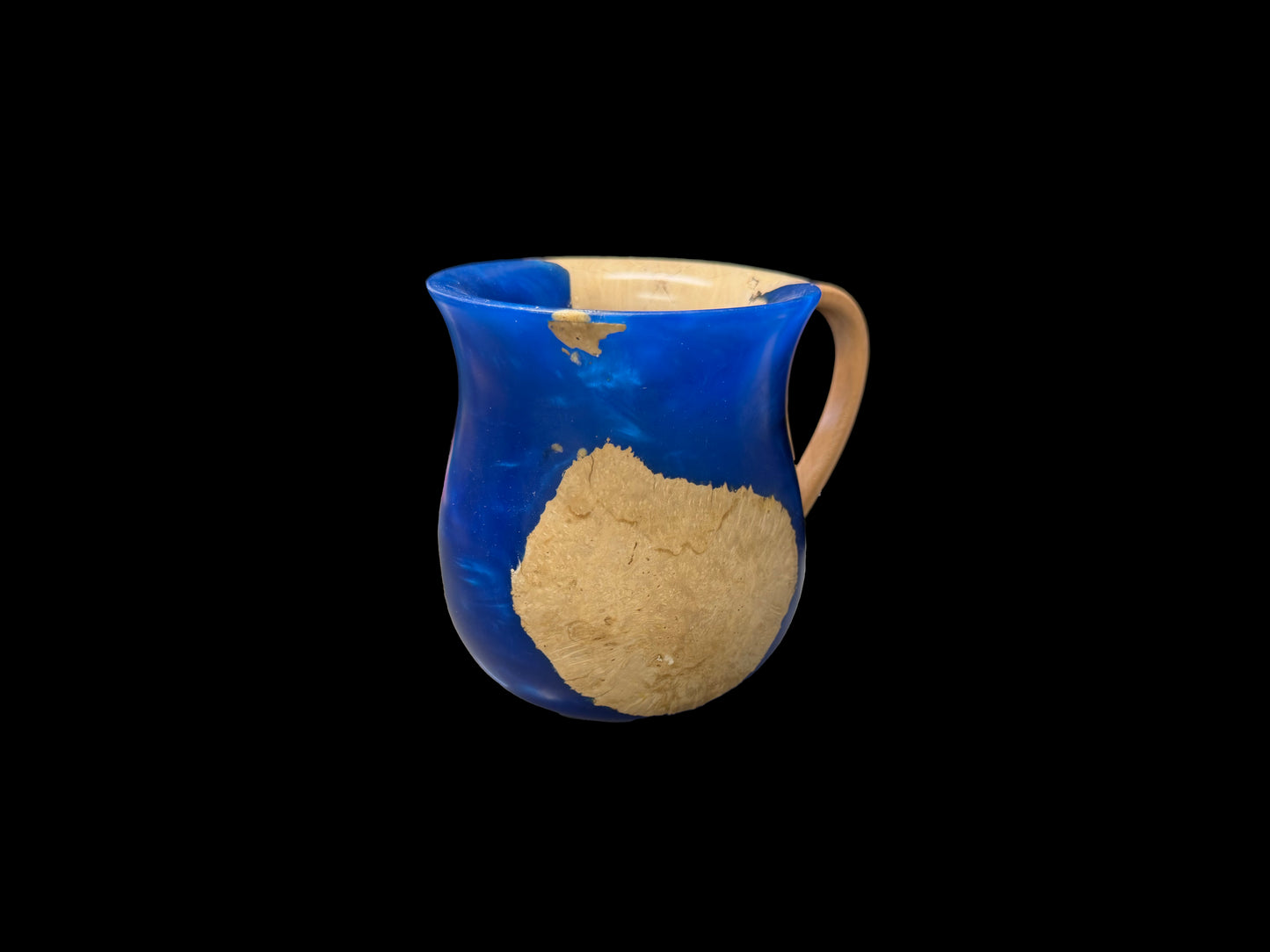 Netilat yadayim washing cup blue epoxy and wood