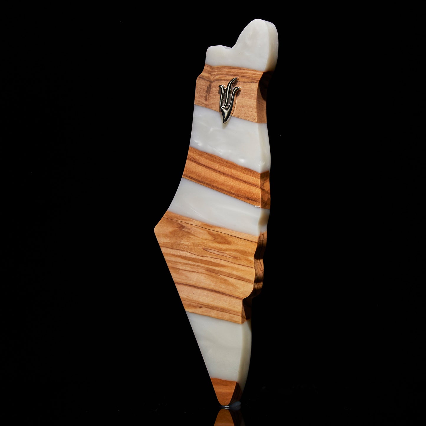 Land of Israel mezuzah with white acrylic