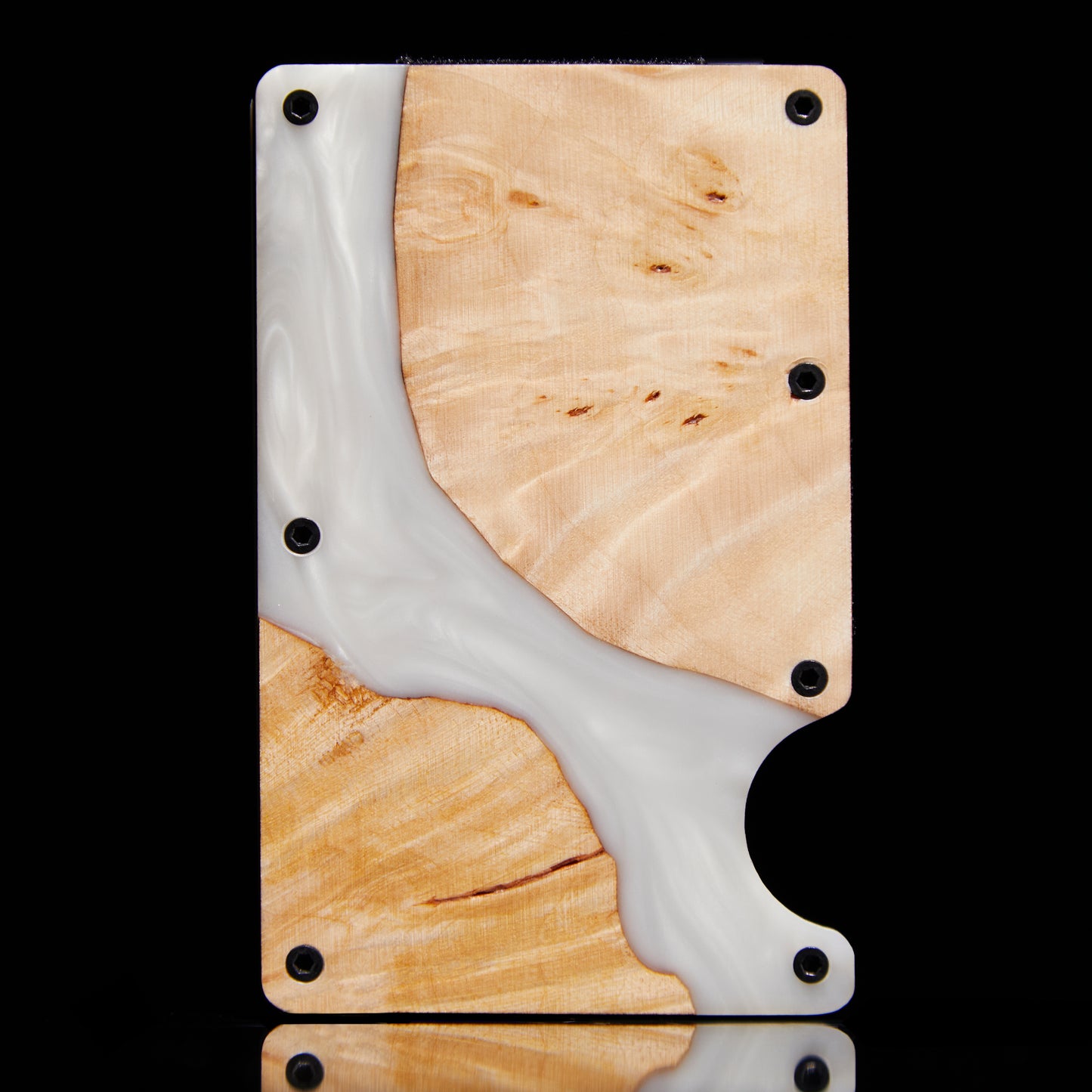 Luxury Olive Wood and white Acrylic Wallet - Bold Elegance Meets Nature